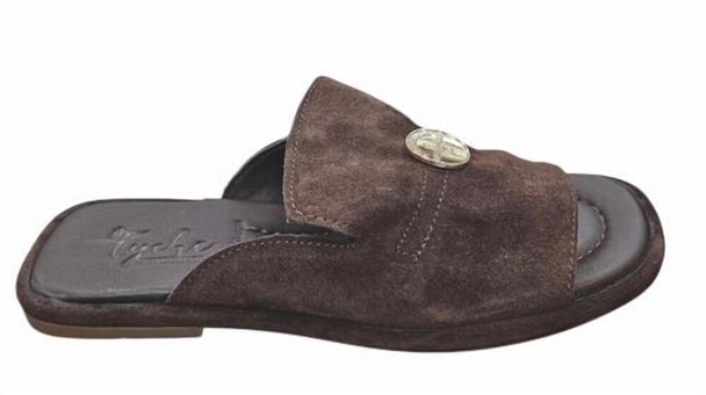 NEW TYCHE women's loyal sandal in chocolate suede